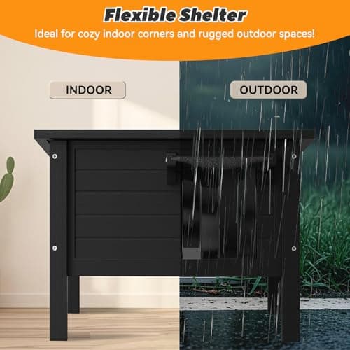 Weatherproof Outdoor Cat House, Feral Cat Shelter, 100% Insulated Foam, Solid Wood, Large Size for Multiple Cats, 24.8" L x 16.1" W x 18.9" H - Thumbnail 4