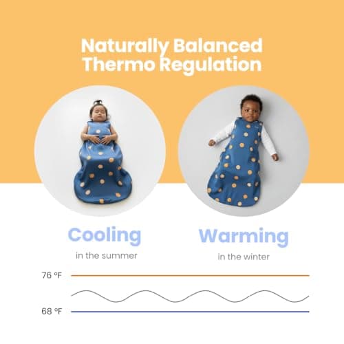 AnZai Merino Wool & Organic Cotton Baby Sleep Sack 2-24 Months – Universal Size Wearable Blanket with 2-Way Zipper & Adjustable Snaps, Year-Round Sleeping Bag - Thumbnail 5