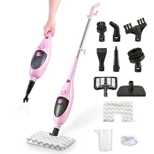 Moolan Steam Mops for Floor Cleaning, Steam mop for Hardwood Floors with Adjustable Steam & Double-Sided Pads, Floor Steamer for Laminate Floor, Tiles, Grout, Furniture (400ML Tank) - Image 1