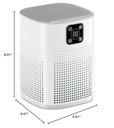 Air Purifiers for Bedroom, Honeyuan H13 HEPA Air Purifier for Home Large Room 1095 sqft, Air purifiers with 360°Air Intake, 3 Fan Speeds, 3-Stage Filtration, White - Thumbnail 6