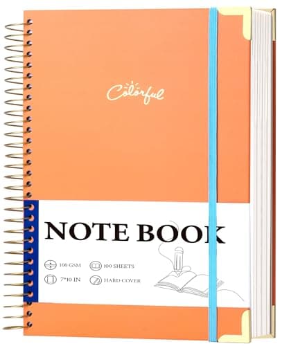 Yoment B5 Spiral Notebook, Hardcover, College Ruled, 200 Pages, 100 GSM