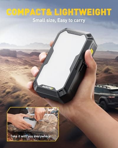 AUXITO Jump Starter, 5000A Car Battery Jump Starter, Up to 8.5L Gas and 8.0L Diesel Engines with 2000LM LED Work Panel Light, 12V Safe Jump Box with Camping Light, Power Bank and Jumper Cable - Thumbnail 6