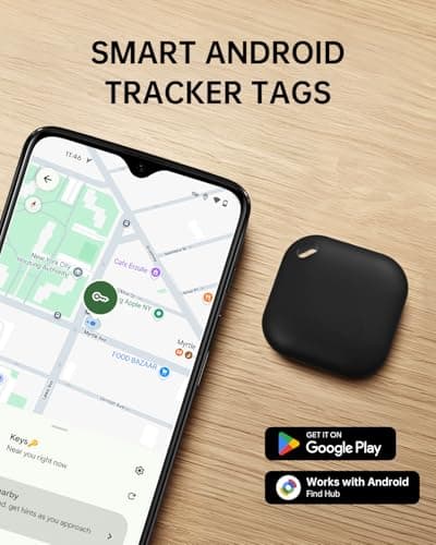 Air Tracker Tags-4 Pack for Android: Bluetooth Tracker Works with Google’s Find Hub | Android Only | Replaceable Battery | Water-Resistance | Smart Tag & Item Finder for Luggage, Key, Suitcases - Thumbnail 2