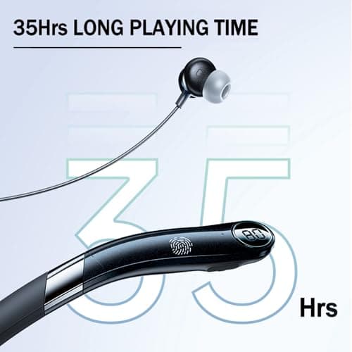 GOTOOLZ Neckband Bluetooth Headphones, Wireless Earbuds with Mic, CVC8.0 Noise Canceling, 35Hrs Playtime, IPX5 Waterproof Magnetic Earphones Around The Neck Headphones for Sports (Black 2026) - Thumbnail 6