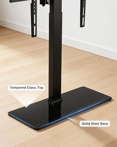Universal Motorized TV Mount with Remote - Motorized TV Stand with Tempered Glass Base, TV Lift for Desktop and Floor - Thumbnail 4