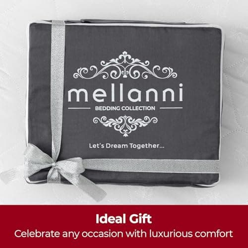 Mellanni 400 Thread Count Cotton Sateen Bedding Set - 4 Piece Bed Sheets Set - Fits Mattresses up to 16" Deep - Cooling Sheet for Hot Sleepers (Full, Gray) - Thumbnail 5