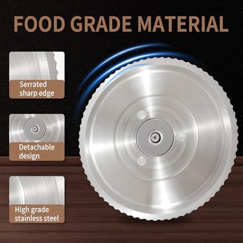 CAWIU Manual Bread Slicer with Hand Crank- Adjustable Thickness Bread Cutter for Even Slices, Perfect for Homemade Sourdough, Sandwich, and More, Black - Thumbnail 4