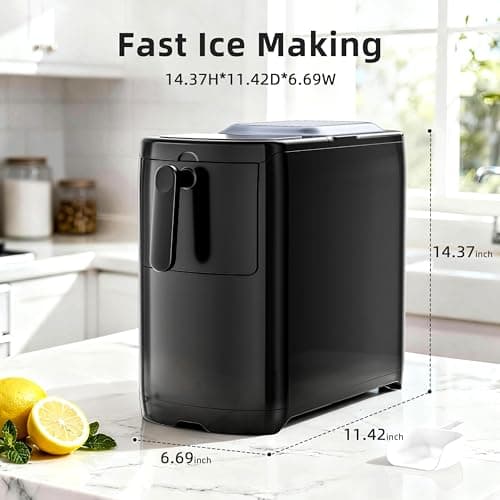 Antarctic Star Portable Countertop Ice Maker with Self-Cleaning, 18Lbs/24H, One-Touch Operation, Ice Scoop for Home, Kitchen, Office(Black) - Thumbnail 4