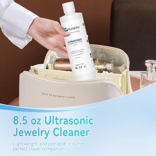 kunphy Sonic Jewelry Cleaner - Effective Solution for Cleaning Gold, Silver, Platinum, Diamonds, and eyeglasses watch, 8.5 oz (250 ml) - Thumbnail 5