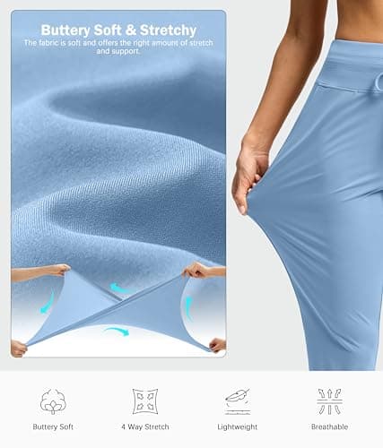 G Gradual Womens Pants High Waisted Golf Pants 2 Deep Pockets 7/8 Ankle Joggers for Athletic Travel Casual Lounge Work, Light Haze Blue, X-Small - Thumbnail 5
