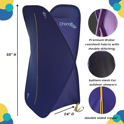 Change Up Kids Pop-Up Changing Tent 55 inch – Royal Purple Portable Privacy Pod for Kids | Lightweight, Easy-Fold Changing Room for Beach, Dance, Travel or Outdoor - Thumbnail 3