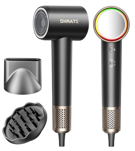 SHRATE Professional High Speed Ionic Hair Dryer | Ultra-Fast Drying | 500 Million Negative Ions | Low Noise | 160000 RPM | Compact Blow Dryer with Magnetic Diffuser for Faster Drying All Hair Types - Image 1