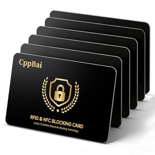 RFID Blocking Card, 6 Pack Fuss Protection for Entire Wallet Shield, Credit Card Protector NFC Bank Debit Blocker, Identity Theft Prevention for Passport Travel Security
