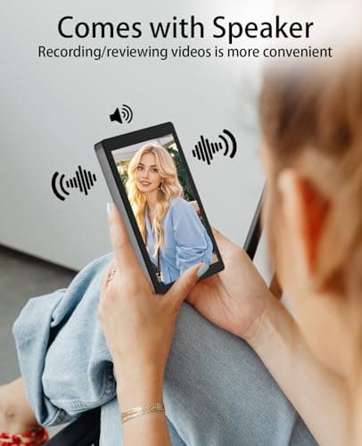 FLATIC Selfie Monitor Screen for iPhone & Android, 2000mAh Back Camera Vlog Selfie Monitor with Bluetooth Remote, Speaker, 3-Level Brightness, 4K/30FPS Wireless & Wired Recording, No Delay - Thumbnail 5