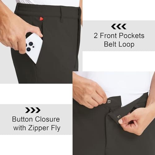 M MAELREG Fleece Lined Golf Pants Men Water-Resistant Workout Casual Outdoor Hiking Insulated Winter Pants for Men Coffee - Thumbnail 6