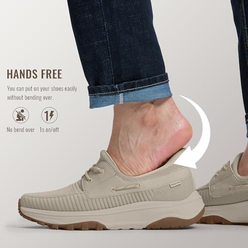 Coostar Slip On Shoes for Men Orthopedic Walking Shoe with Arch Support Hands Free Loafers Casual Khaki Size 10.5 - Thumbnail 3