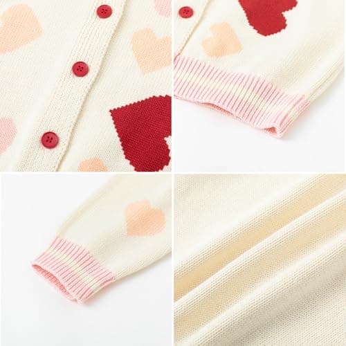 Simplee kids Baby Cardigan Cable Knit Toddler Cardigan Long Sleeve Fall Winter Open Front Knit Sweaters (Heart) - Thumbnail 6