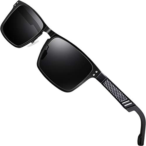 ATTCL Driving Polarized Sunglasses for Men: Classic Square Al-Mg Metal Frame Lightweight UV Protection for Travel & Outdoor 6500 BLACK - Image 1