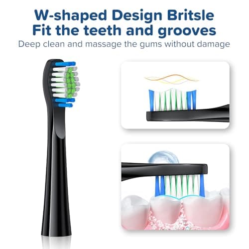Harobey Replacement Toothbrush Heads 10 Pack Compatible with Bitvae Daily D2 Rechargeable Toothbrush, for D2 Toothbrush Heads Refills, Black - Thumbnail 3