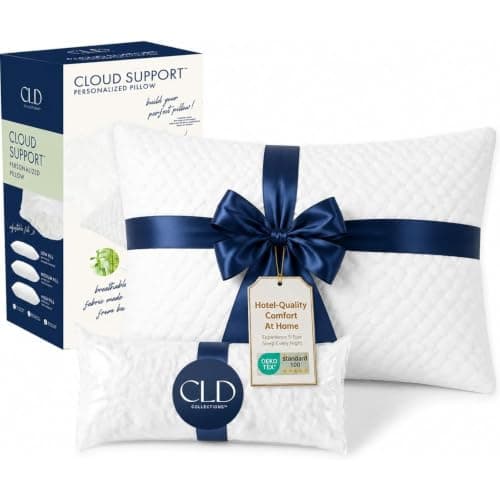 CLD COLLECTIONS Bed Pillows Cross Cut Memory Foam for Sleeping,Queen Size Bedding Pillow(White), Washable Supportive Pillow for Sleeping, Adjustable Density for Back, Stomach and Side Sleeper - Image 1