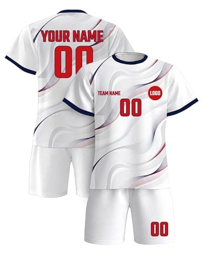 Custom Soccer Jersey with Name Number for Kids Adults, Personalized Football Shirt Pajamas Loungewear Set, Breathable Fan Uniform for 2026 Gameday Tournament, Camisa de Futbol para Hombres Kids. (EN) - Image 1