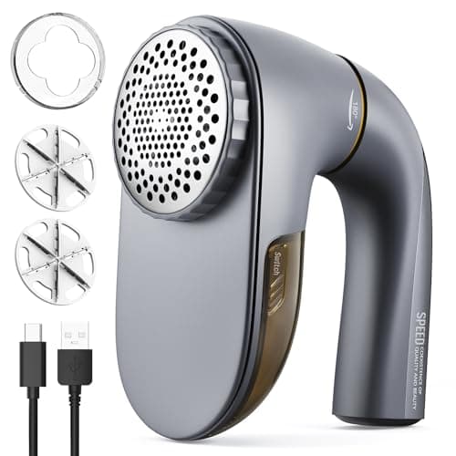 POPCHOSE Fabric Shaver, Lint Remover for Clothes, Lint Shaver with 6-Leaf Blades & 2 Speed, 2000mAh Rechargeable, Sweater Shavers to Remove Pilling, Electric Lint Remover for Couch, Furniture, Fuzz - Image 1