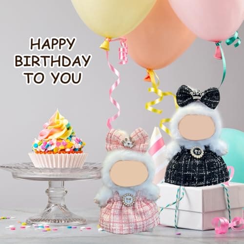 10 Pack Compatible for Labubu Clothes,17cm Doll Clothes Cute Outfits Stylish Accessories Designer Hat Dress Shirt Set Compatible for Labubu Birthday Party Decoration Gift (Adorable, 17cm) - Thumbnail 4