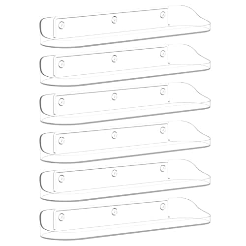 SpaceWhisper Floating Shelves for Wall, 6-Pack 15" Wall Shelves for Bathroom, Bedroom, Kitchen, Living Room, Display Hanging Shelf Organizer for Book, Picture Ledge, Figure Storage, Room Decor (Clear) - Image 1