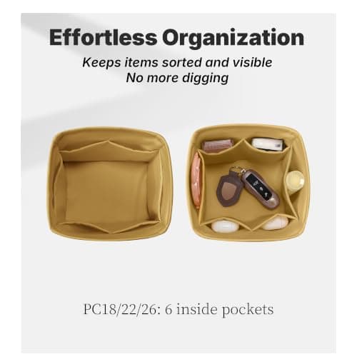 KINGS IN BAG Satin Purse Organizer for Picotin 18, Biscuit - Thumbnail 5