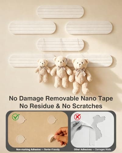 6 Pcs 15.7x3.9 Felt Board, Self-Adhesive and Removable Nano Tap Wall Decor, 0.35" Thick Freely Combinable Felt Bulletin Board for Bedroom Living Room Office Classroom Flower Shop (Beige) - Thumbnail 4
