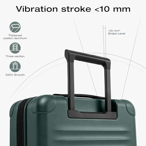 Coolife Carry On Luggage Suitcase : 22x14x9 Airline Approved Travel Luggage with Spinner Wheels, Front Pocket Expandable Hardshell Suitcases with TSA Lock Green - Thumbnail 3