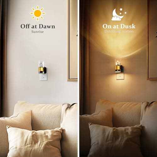 JandCase Night Lights Plug into Wall,Angel Night Light, 3000K+RGB 10-Color LED Nightlight with Dusk to Dawn Sensor, 10/50/100LM Adjustable Brightness for Birthday Home Decor - Thumbnail 5
