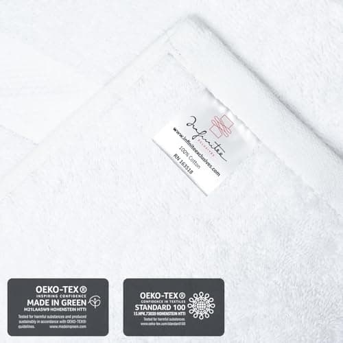 Infinitee Xclusives White Hand Towels for Bathroom - Set of 6 (16x28 inches) 600 GSM, 100% Cotton Ultra Soft, Quick Drying, Hotel Quality Hand Towel Set (Brilliant White, Hand Towels) - Thumbnail 5