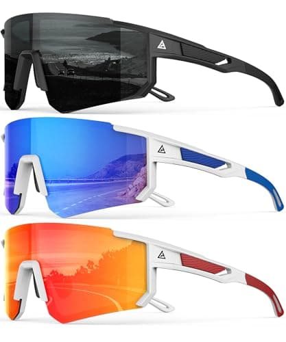 QALLY Polarized Sports Sunglasses for Men Women, UV400 Protection Mens Sunglasses Wrap Around Sun Glasses for Cycling Running - Image 1