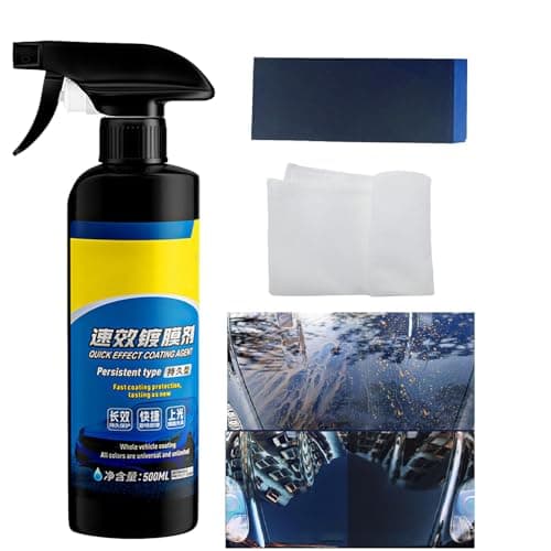 Quick Effect Coating Agent, Car Coating Spray, 17.6 OZ Polish Spray Waterless Wash Wax, Spray Wax Polish for Car Scratches(1PC+Sponge+Cloth) (1 PCS)