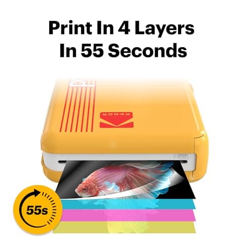 KODAK Mini 2 Retro 2x3 Portable Photo Printer, 38 Sheets, Bluetooth Smartphone Printer for iPhone & Android, Instant Color Prints, 4PASS Dye Sublimation, White - Thumbnail 3