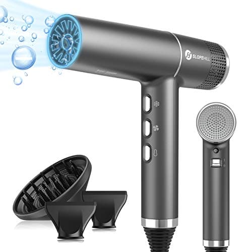 slopehill Hair Dryer with Unique Brushless Motor | Intelligent Fault Diagnosis | Innovative Microfilter | Oxy Active Technology | Led Display (Grey)