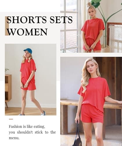 MARZXIN Women Two Piece Set with Vertical Stripes, Daily Wear Vacation Travel Airport Outings Pocket Cruise Outfits Loungewear to Street Comfy Postpartum maternity Lounge Sets Orange XL - Thumbnail 2