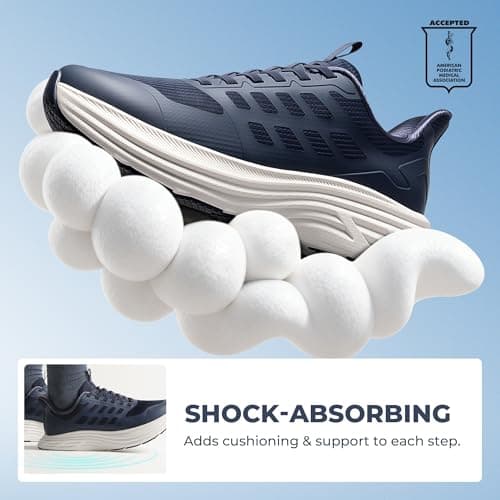 NORTIV 8 Men's Slip On Walking Shoes Cushioning Hands Free Non Slip Comfortable Workout Running Tennis Jogging Athletic Gym ActiveFloat Fashion Sneakers,Size 13,Blue,SNRS24009M-L - Thumbnail 5