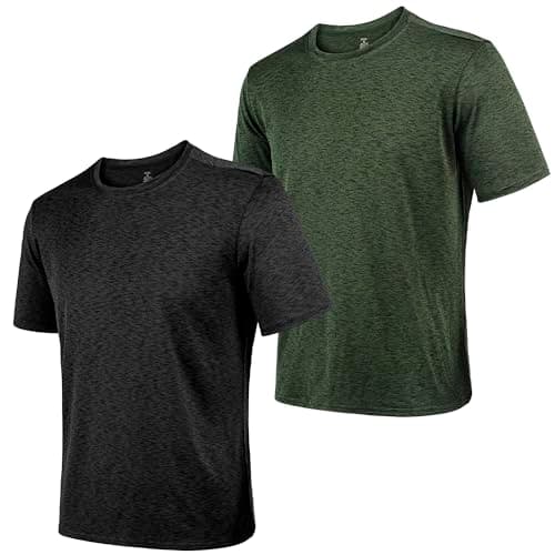 AJGAI 2&5 Pack Men's Sports T Shirts,Crew Neck Breathable Quick-Dry Short Sleeve, Lightweight Tee for Athletic Running - Image 1