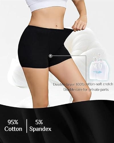 Nexgenz Cotton Boyshort Underwear for Women Cotton Boxer Briefs for Women Underwear Shorts 4 Pack Dark Purple/Fuchsia/Navy Blue/Black X-Large 2" Inseam - Thumbnail 3