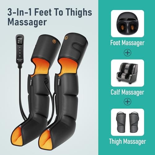 QUINEAR Leg Massager with Compression, 3-in-1 Foot Calf & Thigh Massager and Compression Therapy with Timer, Leg Massage Boots for Circulation and Pain Swelling Edema Relief, FSA-HSA Eligible - Thumbnail 2