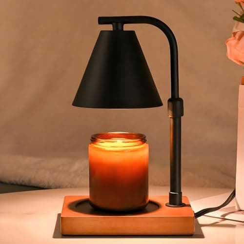 Candle Warmer Lamp with Timer for Women Candle Warmer Height Adjustable, House Warming Gifts New Home Decor, Wax Melt with 2 Bulbs 1-Black - Image 1