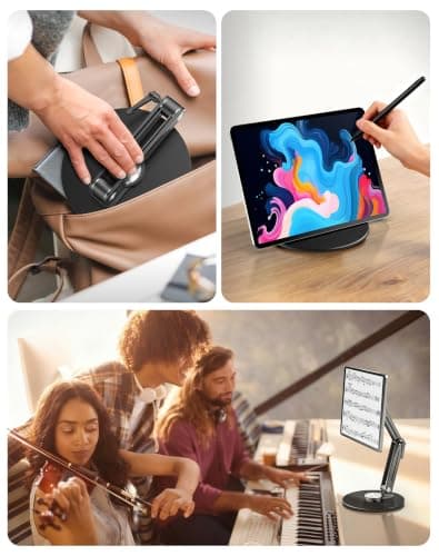 Jakeko Magnetic Portable Monitor Stand 15.6" - VESA Mount 75mm 13.3" 14.1" 15.6" 17.3" 18.5 inch Screen for Desk Adjustable Foldable 360° Swivel Tool-Free - Thumbnail 6