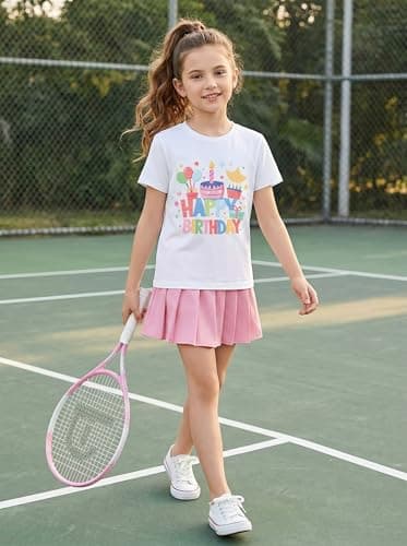 Birthday Girl Shirt for Girls Cute Graphic Tee Short Sleeve Casual Top for Kids Age 5-14 Birthday Party Outfit - Thumbnail 6