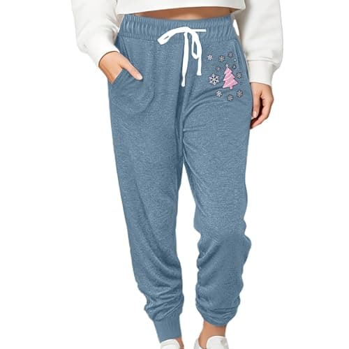Hrbtens Women Baggy Sweatpants with Pockets Lounge Womens Pajams Pants Female Trouser