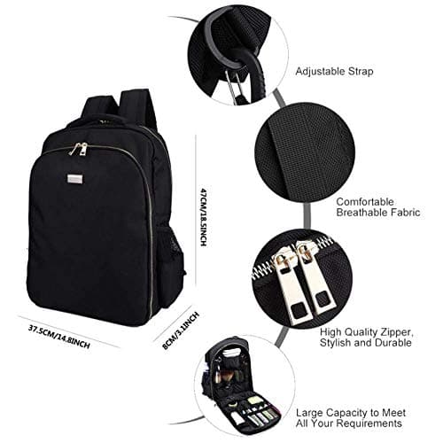 NADAENMF Barber Supplies Bag Organizer for Clippers and Supplies, Portable Clipper Bags and Cases for Men, Cosmetology Bag Hairstylist Clipper Backpack for Barber Accessories Essentials Stuff - Thumbnail 4