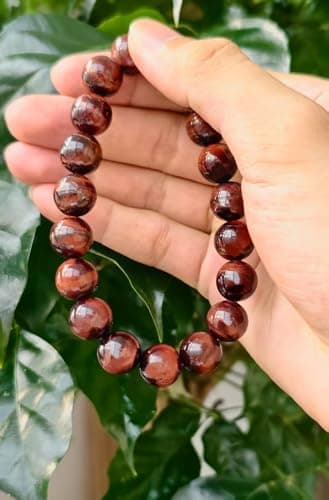 FUDIDU Red Tiger Eye Bracelet for Men&Women | Approximately 7-1/2 Inch Adjustable 1/2 Inch Bead Crystal Bracelets for Courage, Protection Wealth | Couple Bracelets, Unique Gifts Men's Jewelry 12mm - Thumbnail 5