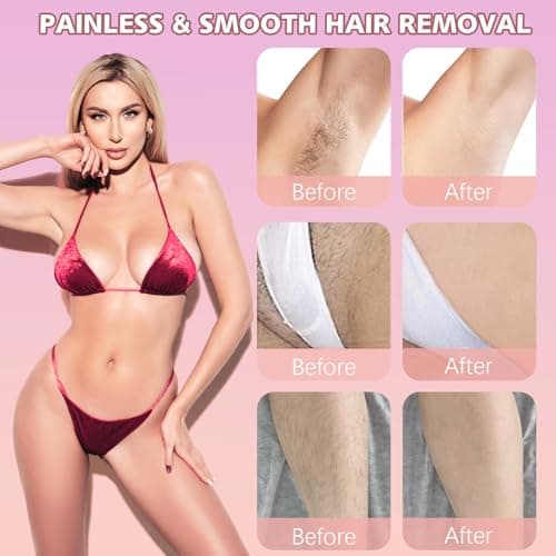 Bikini Trimmer for Women, 2 in 1 Dual-Head Electric Shaver for Women Pubic Hair, Waterproof Wet/Dry Use Body Hair Trimmer and Face Razors, Rechargeable Hair Removal for Bikini Legs Face Underarm Arm - Thumbnail 4