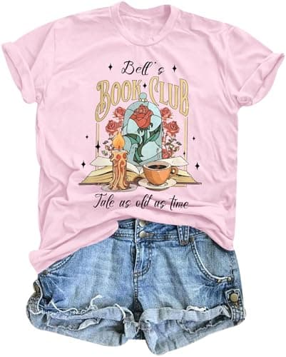 Magical Kingdom Shirt Women Princess Tee Belle Shirts Beauty T-Shirt Book Lover Tee Casual Vacation Short Sleeve Tops - Image 1